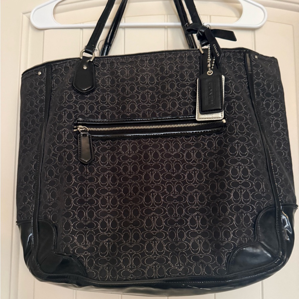 Coach Black Signature Tote Bag